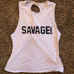 Savage Barbell cross cross workout top